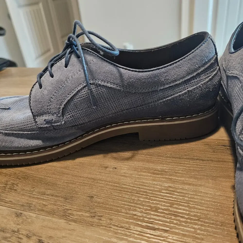 Saks Fifth Ave Gere Dress Shoes Men's Size 10.5 Blue Suede Wingtip Oxford